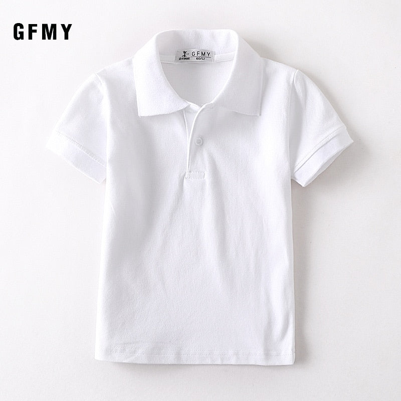 Kids Boys Lapel Short Sleeved White T-Shirt Tops Boys Summer Cotton Children's Polo Shirt Clothing for Boys blouses et chemises