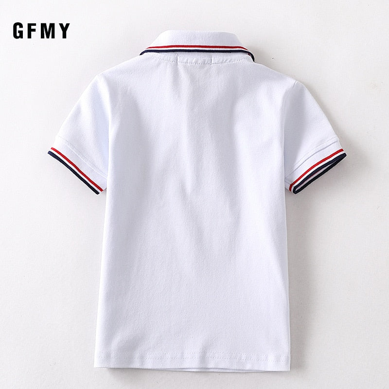 Kids Boys Lapel Short Sleeved White T-Shirt Tops Boys Summer Cotton Children's Polo Shirt Clothing for Boys blouses et chemises