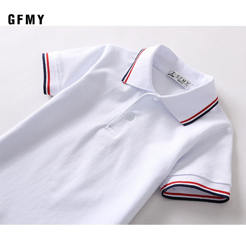 Kids Boys Lapel Short Sleeved White T-Shirt Tops Boys Summer Cotton Children's Polo Shirt Clothing for Boys blouses et chemises