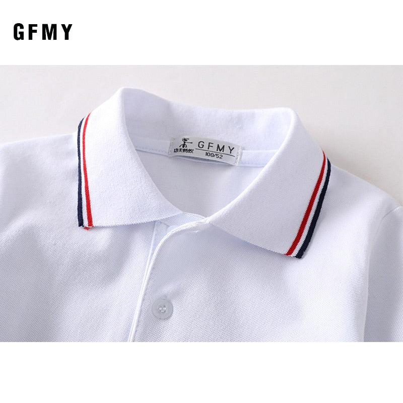 Kids Boys Lapel Short Sleeved White T-Shirt Tops Boys Summer Cotton Children's Polo Shirt Clothing for Boys blouses et chemises