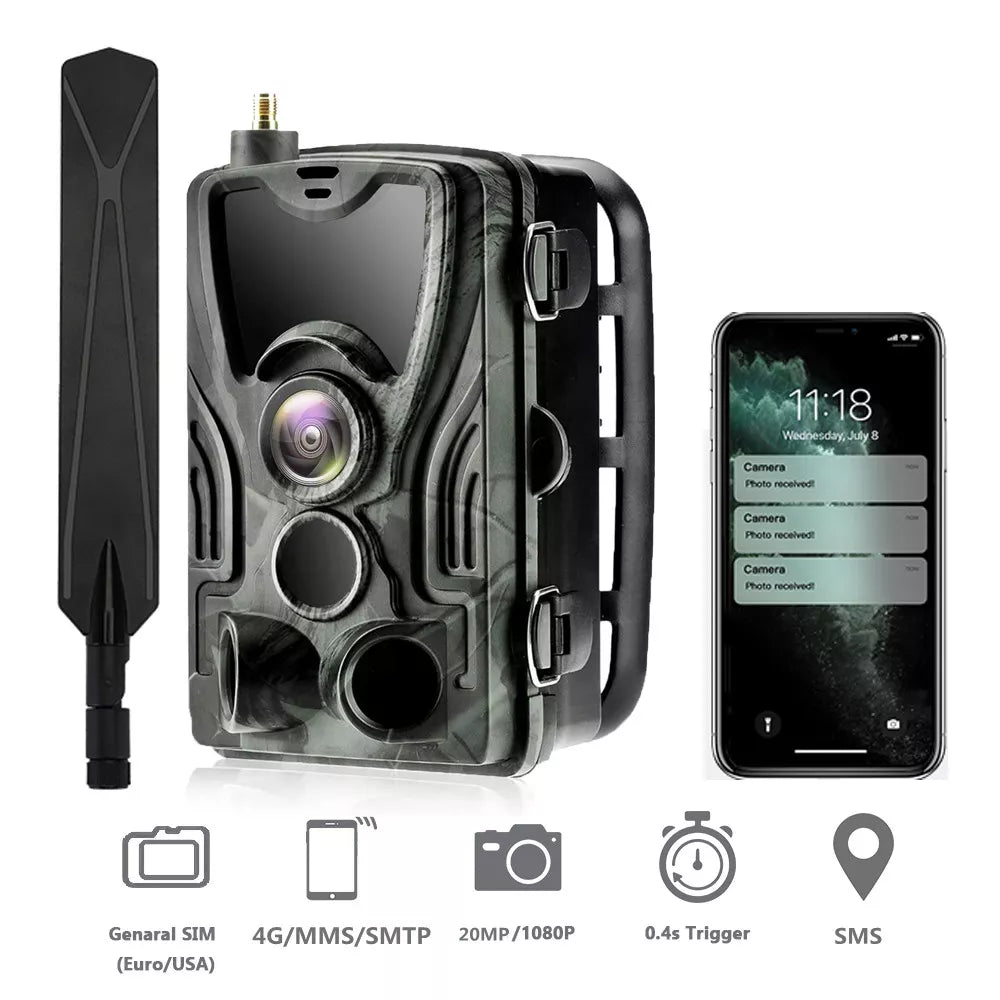 Suntekcam HC-801 series APP Control 4G 20MP 1080P Hunting Trail Camera Wireless Wildlife Cameras 0.3S Trigger Night Vision