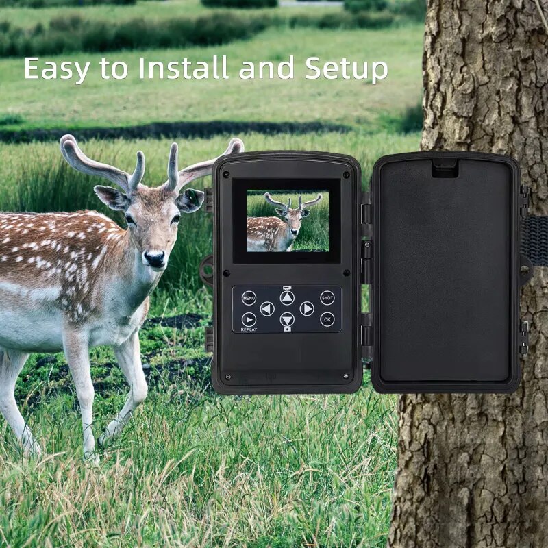 Outdoor Wildlife Trail Camera Hunting HD 24MP 2.7K 940NM Waterproof IR Night Vision PhotoTraps Tracking Cam Surveillance